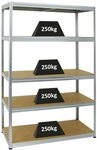 PROREGAL Schwerlastregal Big Elephant Verzinkt 180x120x60cm Fachlast 250kg