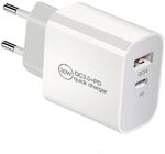 IWH USB Ladeger&auml;t 30 W 1x USB-A, 1x USB-C&reg; USB PD, QC 3.0 Wei&szlig; Innenbereich