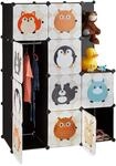 Relaxdays, bunt Steckregal Kinderzimmer, Tiermotive, Kunststoff Stecksystem, m.