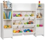 Relaxdays Kinderregal, 8 Boxen, MDF, Kinderzimmerregal, Spielzeugregal,