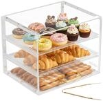 VEVOR Geb&auml;ckvitrine 3-st&ouml;ckig, Gewerbliche B&auml;ckereivitrine aus Transparentem