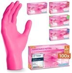 ARNOMED Einweghandschuhe Pink mit 100 St&uuml;ck/Box, Nitrilhandschuhe L,