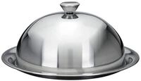 Spetebo Speiseglocke mit Teller aus Edelstahl - &Oslash; 24 cm - K&auml;seglocke mit