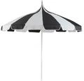Sonnenschirm schwarz / wei&szlig; ⌀ 245 cm rund mit wei&szlig;er Aluminium Stange Minoa