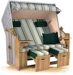 Strandkorb Hanse Ostsee XXL 2,5 Sitzer Volllieger Wei&szlig; 150cm breit, ideal f&uuml;r