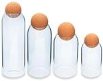 INTIRILIFE Aufbewahrungsbeh&auml;lter Set aus Glas mit Kork-Kugel 4-teiliges Set -...