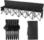 VEVOR Tragbare Klappbank, 6-Sitzer Faltbare Seitenbank, Outdoor-Campingbankstuhl mit