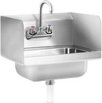 Royal Catering - RCHS-2 - Handwaschbecken aus Edelstahl - mit dreiseitiger...