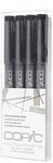 Copic Multiliner, feine Spitze, A4, Set, Schwarz