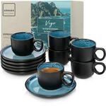 S&Auml;NGER Vigo | Espressotassen Set Steingut 12 teilig, Mokka Tassen Set 6...