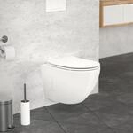 LuxeBath Wand WC Sp&uuml;lrandlos, Wei&szlig;, Tiefsp&uuml;ler Keramik H&auml;nge WC, kurz 49 cm,