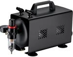 Wiltec Airbrush Kompressor AS18TB 1/6 PS, Druckluftkompressor mit 20-23 l/min