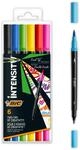 BIC Intensity Filzstifte Set, Dual Tip Brush Pen zum Malen in 6 verschiedenen Farben,