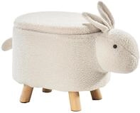 Kobolo Hocker Bunny | wei&szlig; 60x35x37 cm | Tierhocker mit Staufach 