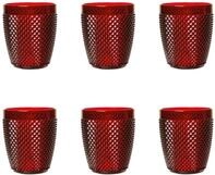 Excelsa Diamond Set mit 6 roten Gl&auml;sern, bruchsicherer Kunststoff, Fassungsverm&ouml;gen