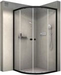 BERNSTEIN Viertelkreis Duschkabine 90 x 90 cm Runddusche mit Rahmen in Schwarz...
