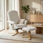 IDIMEX Relaxsessel Charly mit Hocker drehbar neigungsverstellbar wei&szlig; [Max.