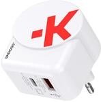 SKROSS - Euro USB Charger AC65PD Con Cavo USB C - Caricatore da Muro 2 USB Power