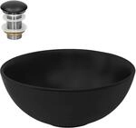 ML-Design Waschbecken aus Keramik Schwarz Matt &Oslash;32x13,5cm Rund inkl....
