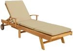 vidaXL Sonnenliege 100% Polyester mit solidem Teak, Garten und Terrasse, Moderne