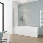 Schulte Duschabtrennung, faltbar f&uuml;r Badewanne, einfacher Aufbau, 113 x 140...