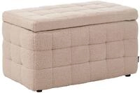 Hocker mit Stauraum Deckel Boucl&eacute; beige Bettbank Truhe Fu&szlig;hocker Modern...
