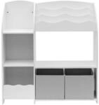 Rebecca Mobili Spielzeugregal, Kinderzimmerregal, Wei&szlig;, MDF TNT, 2 K&ouml;rbe, 5