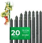 Novatool 20 St&uuml;ck kleine Pflanzst&auml;be 75cm gr&uuml;n 8mm stabil Metallrohr