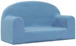 vidaXL Kindersofa 2-Sitzer Blau Weich Pl&uuml;sch, Kindercouch, Kinderzimmer Couch,