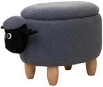 SVITA Tierhocker mit Stauraum Kinderhocker Ordnungshelfer Sitzhocker Polster mit