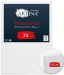 Artina 3er Set 3D Leinwand 70x100cm &ndash; Bespannt auf stabilem FSC&reg; Keilrahmen,