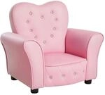 HOMCOM Kindersessel Kindersofa, massiven Holzf&uuml;&szlig;en Sessel aus Schaumstoff