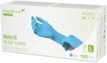 Medi-Inn Nitril blue long Einmalhandschuhe puderfrei (Menge: 100 St&uuml;ck,...
