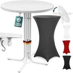Casaria&reg; Stehtisch mit Husse 80 cm Klappbar Grau Rund Holz Metall...