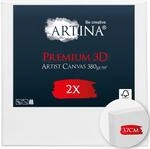 Artina 2er Set 3D Leinwand 90x90cm &ndash; Bespannt auf stabilem FSC&reg; Keilrahmen,