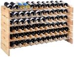 COSTWAY Weinregal Holz stapelbar, Flaschenregal f&uuml;r 72 Flaschen, Weinst&auml;nder...
