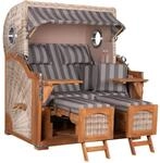 MR. DEKO&reg; Strandkorb D&uuml;ne Grande XL 2,5-Sitzer Teak | PE Geflecht Shell -...