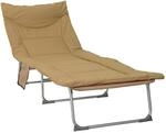 vidaXL Klappbare Sonnenliege mit Kissen Beige, verstellbare Sonnenliege,...