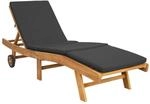 vidaXL Sonnenliege Braun und Dunkelgrau Polyester, Outdoor-Lounge, moderner
