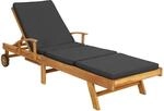 vidaXL Sonnenliege 1-Person Braun und Dunkelgrau Massivholz Teak, Garten und