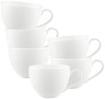 Villeroy & Boch Anmut Kaffeetasse 6er Set, 150 ml, Klassisches Wei&szlig;geschirr,...