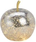 Wurm Lampe Apfel mit goldenem Stiel & LED Lichterkette, Apfel Lampe, Dekolampe,