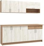 Homestyle4u K&uuml;chenzeile 200cm ohne Elektroger&auml;te - Moderner K&uuml;chenschrank...