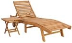 vidaXL Sonnenliege 2 pcs Braun Massivholz Teak, Outdoor-Lounge, moderner