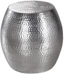 FineBuy Beistelltisch rund 43,5 cm Metall Silber - Orientalischer Design