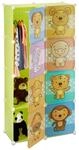 Relaxdays Kinderregal mit Tiermotiv, Kunststoff Steckregal m. T&uuml;ren, Kinderzimmer