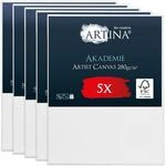 Artina FSC&reg; 5er Set Keilrahmen Leinwand zum Bemalen 70x90 cm &ndash; bespannte