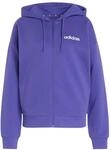 adidas Damen Essentials Linear Full Zip French Terry Hoodie Sweatshirt, Pure