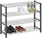IDIMEX Schuhregal Dublin mit 4 Ablagen in grau. Robustes Metallregal f&uuml;r Flur