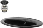 ML-Design Waschbecken aus Keramik Schwarz matt 57x48,5x19,5 cm Oval mit